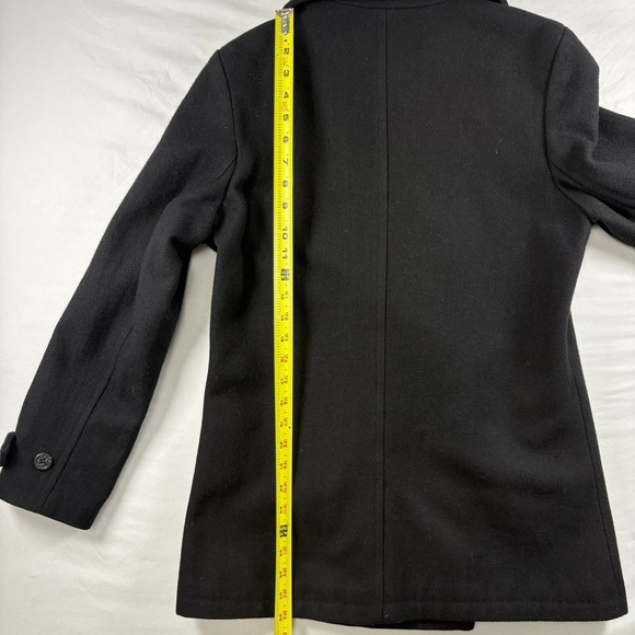 Eddie Bauer Pea Coat Womens XS Wool Blend Double Breasted Black Nautical Classic - Picture 6 of 8